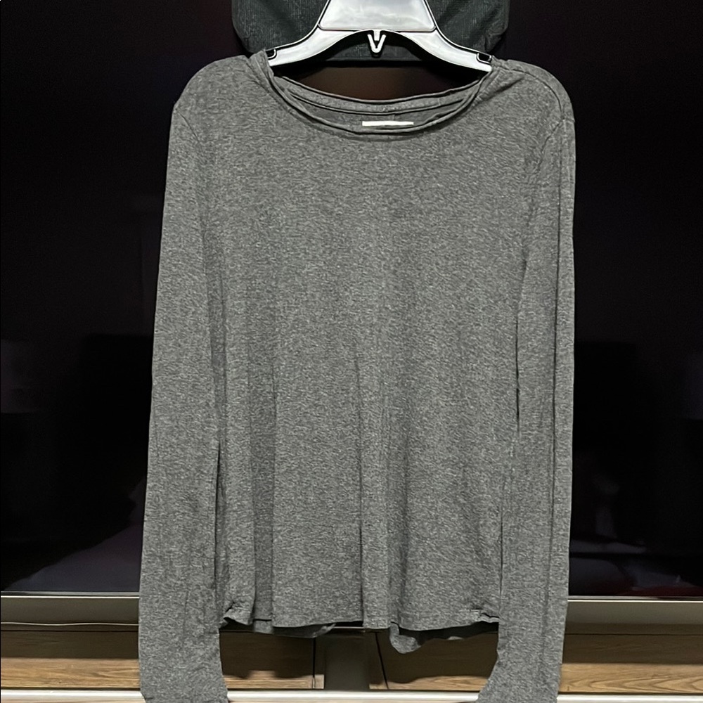 1. State Gray Long Sleeve Open Back Top